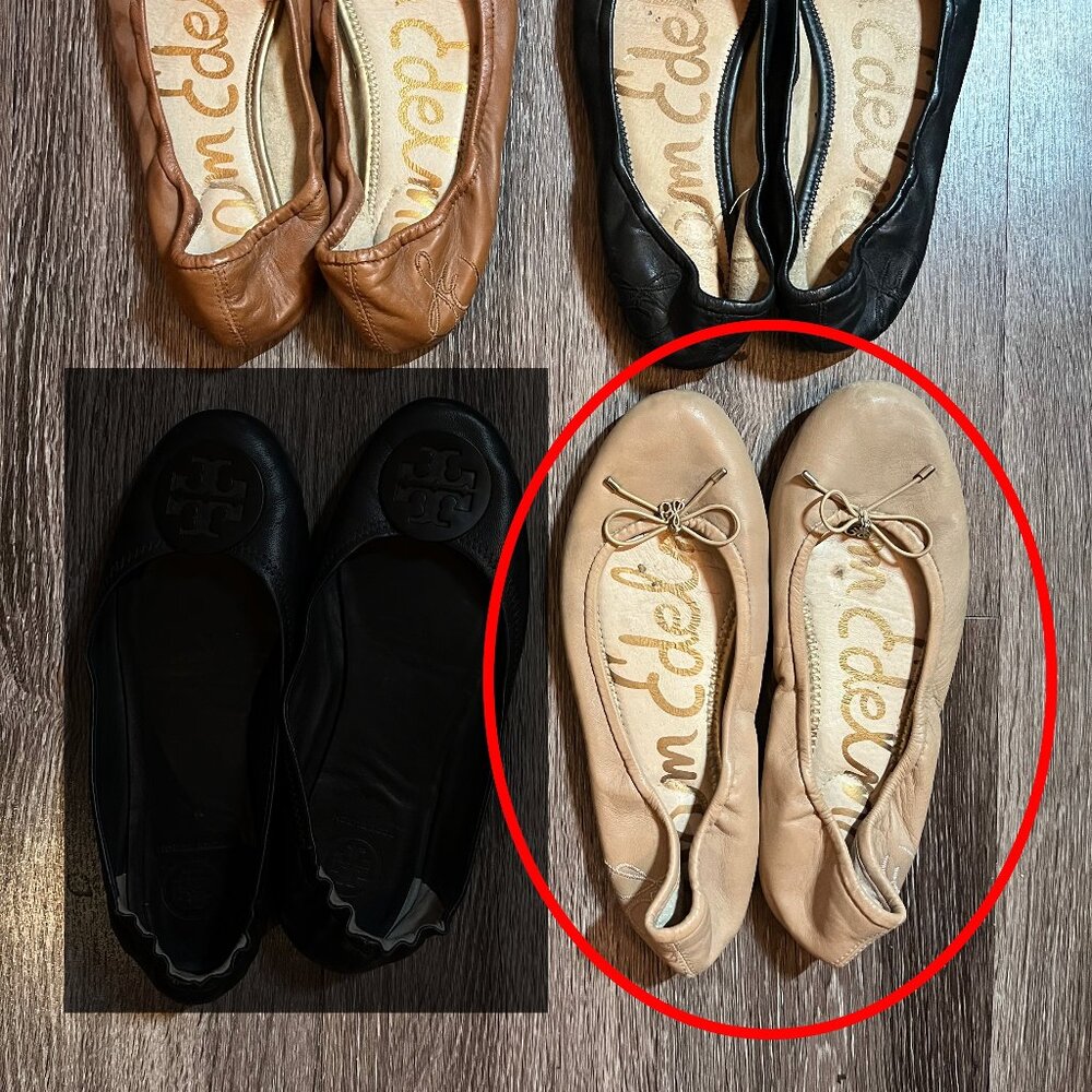 Sam Edelman Felicia Ballet Flat (Soft Beige Leather)